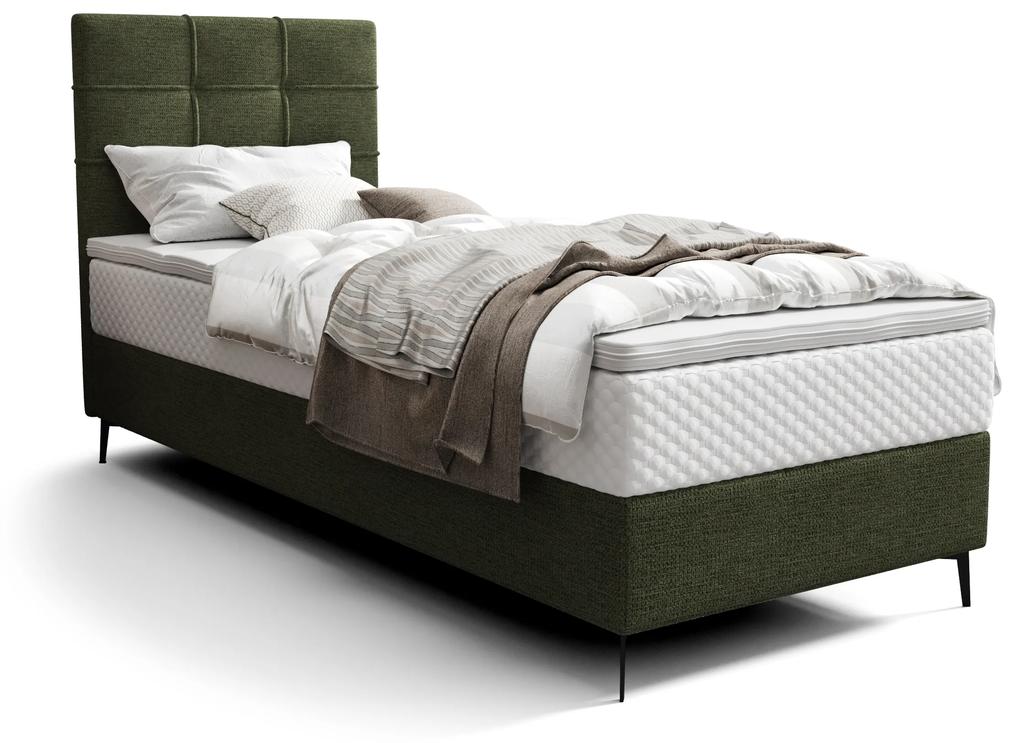 Jednolôžková posteľ 80 cm Infernus Bonell (tmavozelená) (s roštom, s úl. priestorom). Vlastná spoľahlivá doprava až k Vám domov. 1082261
