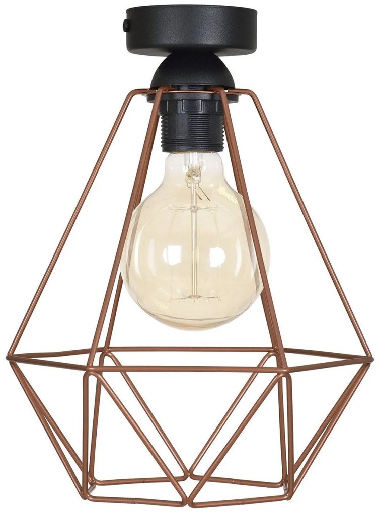 Stropné svietidlo Fusion, 1x medené drôtené tienidlo