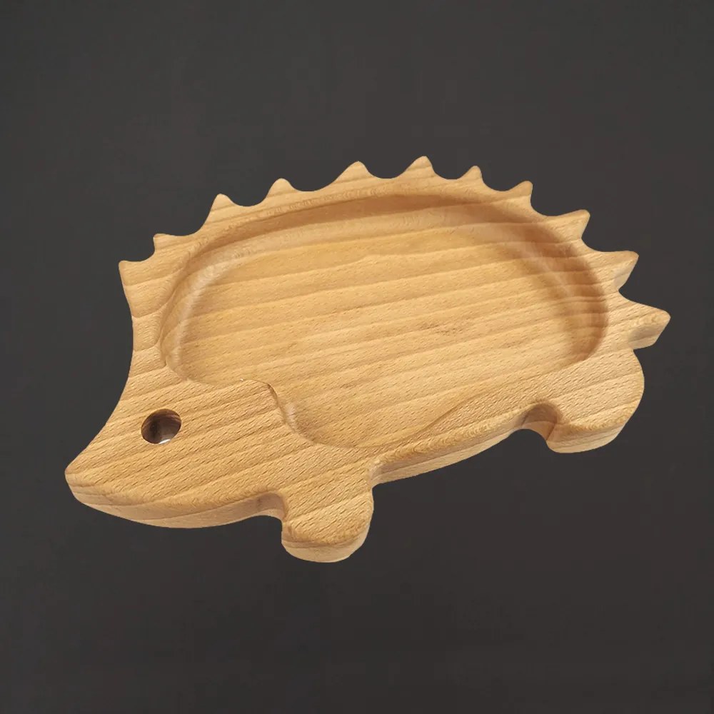 AMADEA Drevená miska ježko, masívne drevo, veľkosť 21 cm, český výrobok