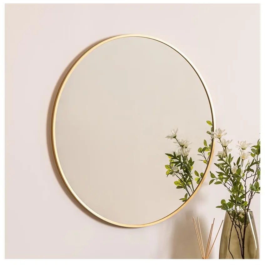 Atmosphera - Nástenné zrkadlo ALICE pr. 70 cm zlatá P6717