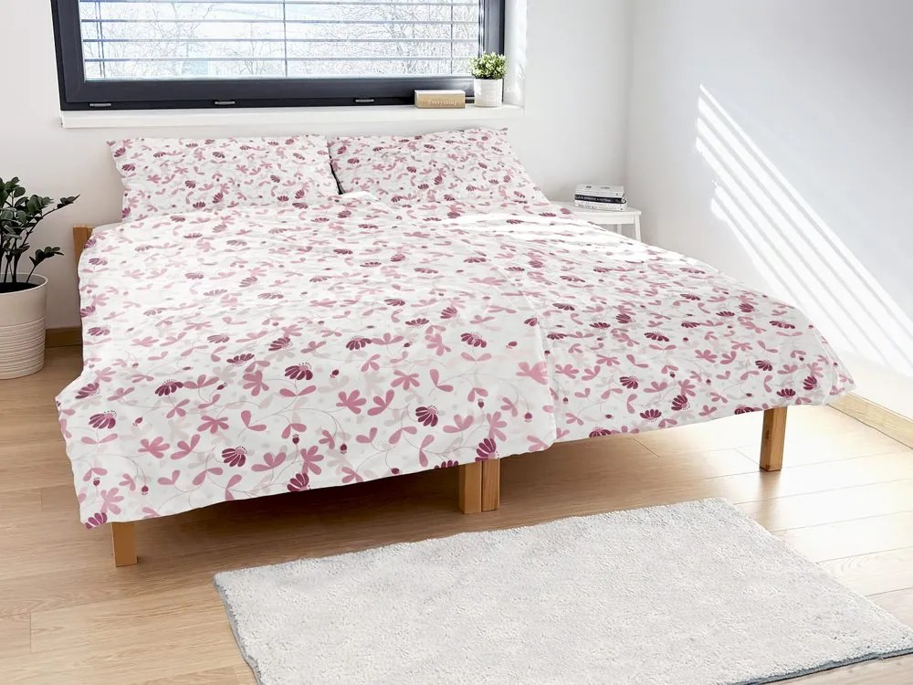 Polášek Bavlnené obliečky KVETINOVÁ HARMÓNIA - Šedá | 140 x 220 cm / 70 x 90 cm