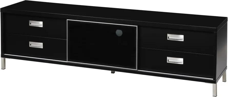 Čierny televízny stolík so 4 zásuvkami Folke Satyr, výška 51 cm