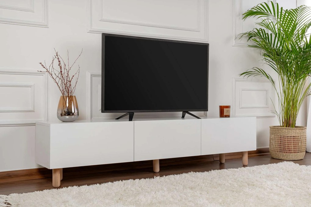 TV stolík/skrinka Alvindel (biela). Akcia -19%. Vlastná spoľahlivá doprava až k Vám domov. 1127716