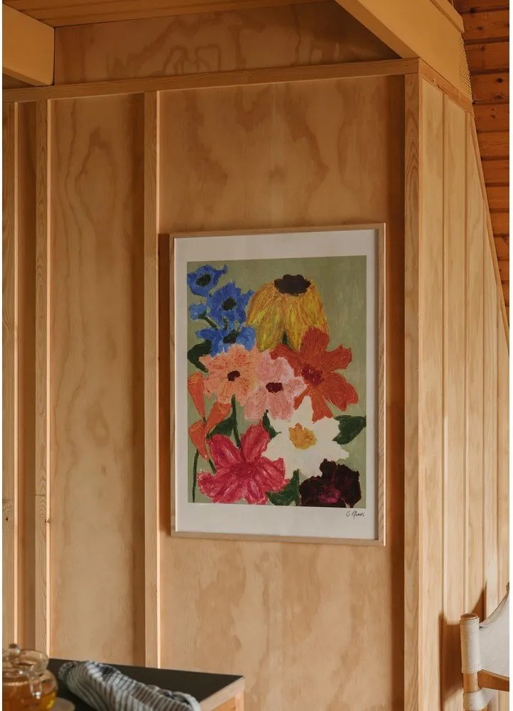 Plagát 50x70 cm Flowers on Sage Green – Carla Llanos – The Poster Club