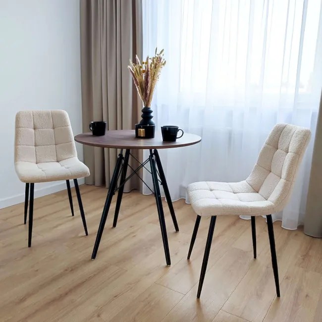 Jedálenská stolička DENVER boucle, čierna / béžová