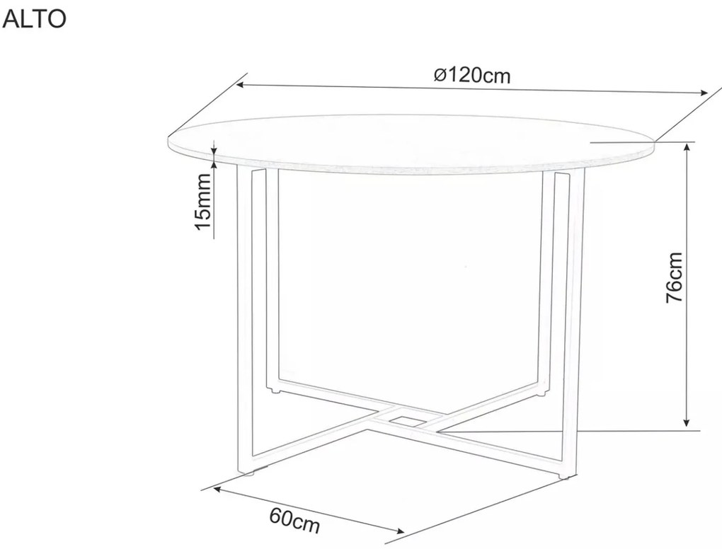 Kulatý jídelní stůl Alto 120 cm dub přírodní/černý
