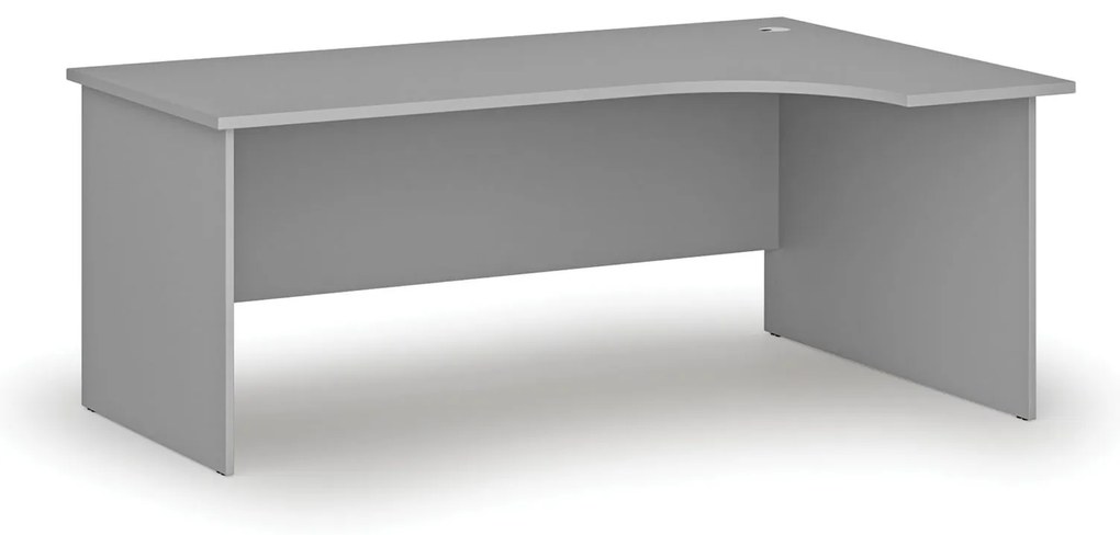 Rohový kancelársky písací stôl PRIMO GRAY, 180x120 cm, pravý, sivá