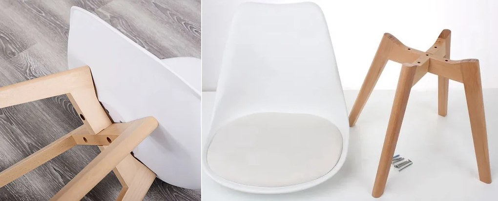 Jedálenské stoličky SCANDI biele 4 ks - škandinávsky štýl