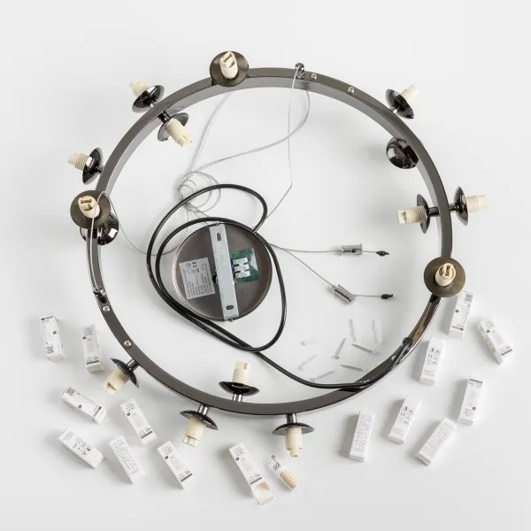 Brilagi - LED luster na lanku MILLA 15xG9/3W/230V čierny chróm/biela