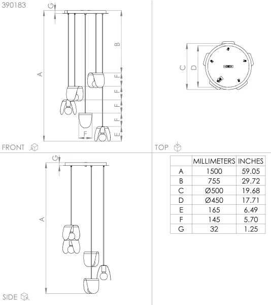 Eglo 390183 - Luster na lanku SERENARA 5xE27/40W/230V čierna/zlatá