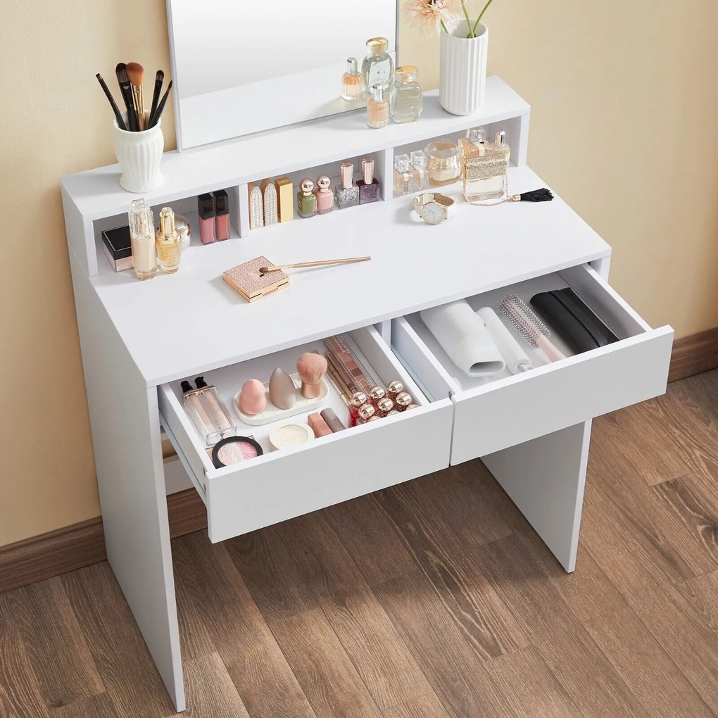 Toaletný stolík VANESA, 80x40x140cm, biela Jurhan