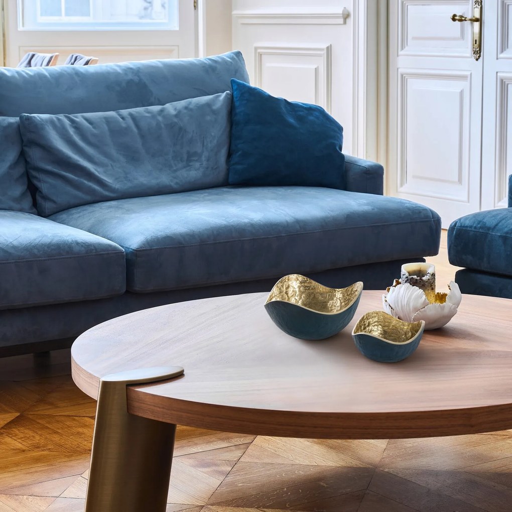 DEKORAČNÁ KOVOVÁ MISKA PEDRO3 (07) 17X17X9 CM TMAVOMODRÁ