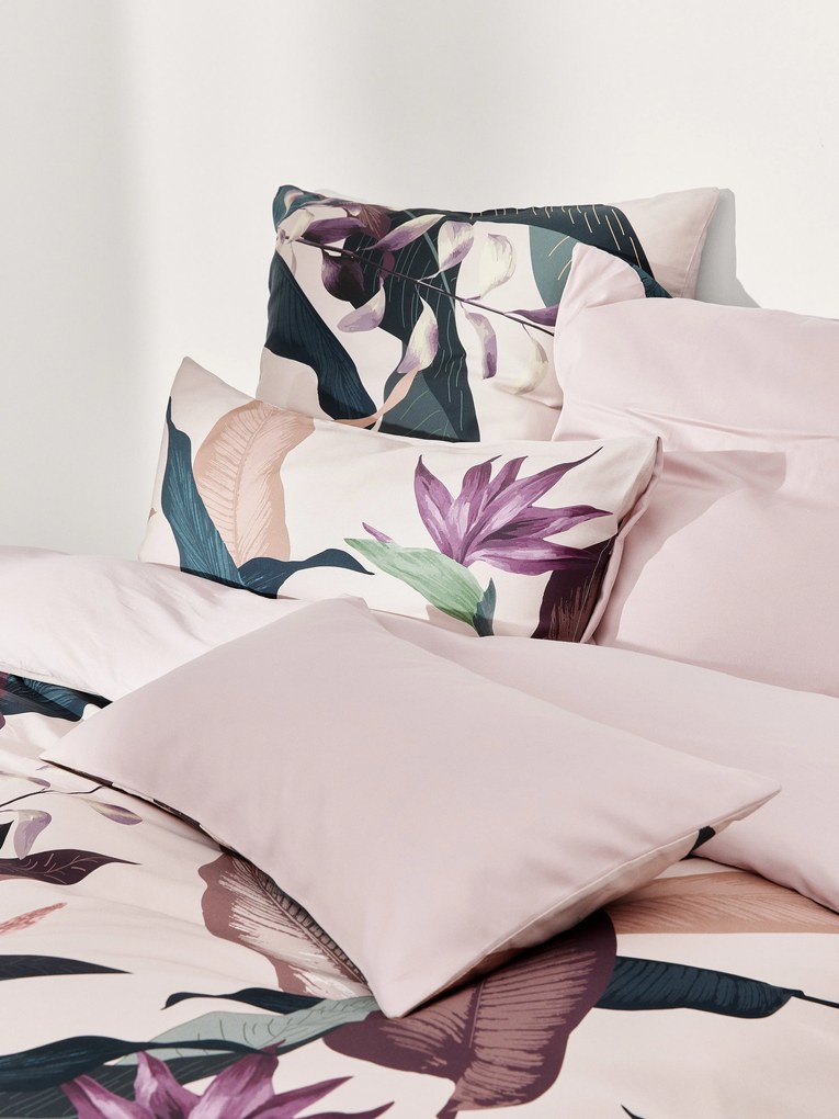 Obliečka na paplón z bavlneného saténu Flora