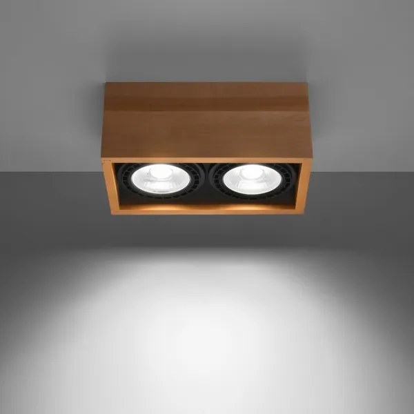 Sollux SL.0916 - Stropné svietidlo QUATRO 2xGU10/40W/230V buk