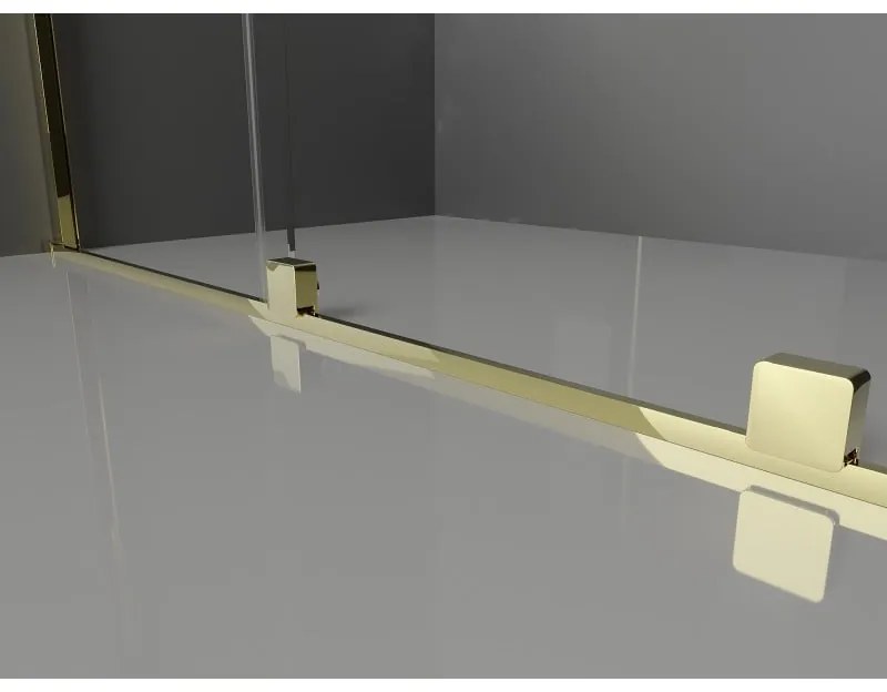 Mexen Velar L Duo, sprchový kút s posuvnými dverami 100 x 90 cm, 8mm šedé sklo, zlatá lesklá, 871-100-090-02-43-50