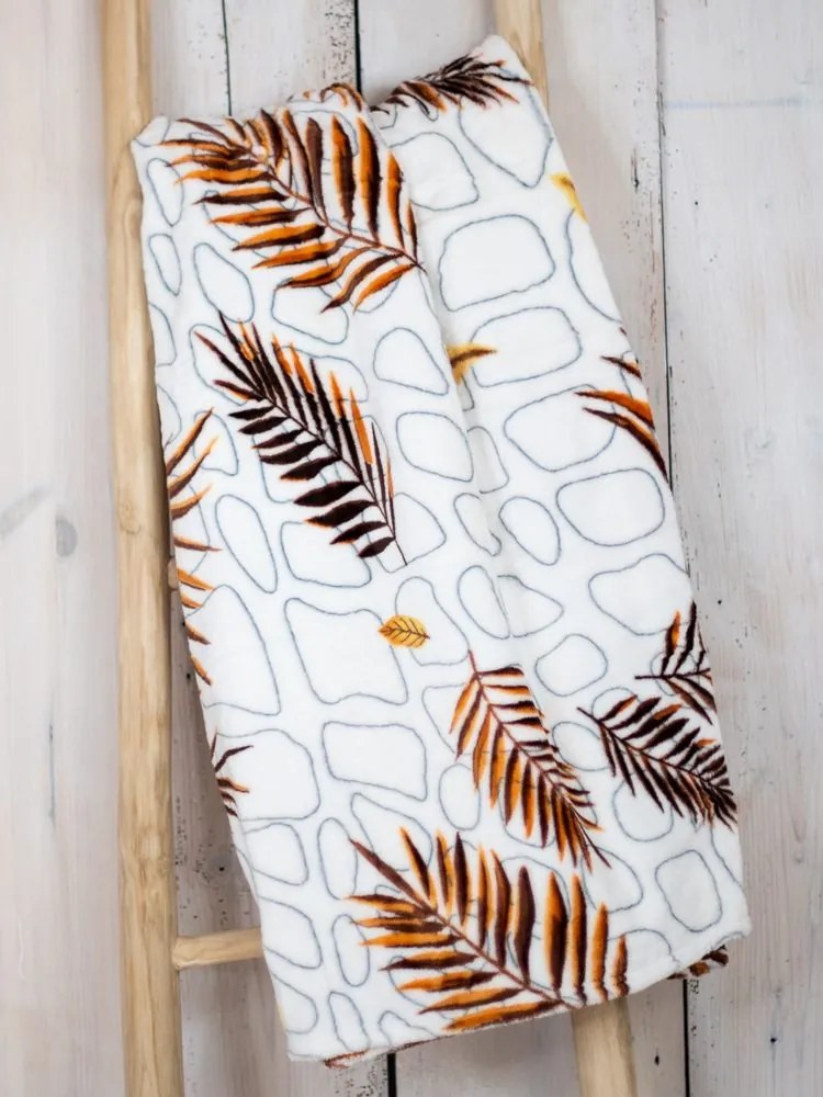 Homeville deka mikroplyš 150x200 cm Brown leaves