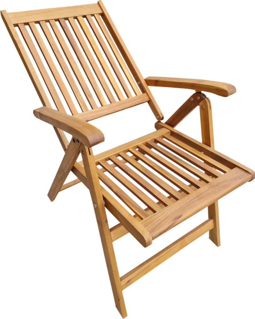 ATLAN - drevené polohovacie záhradné kreslo - 2. KVALITA