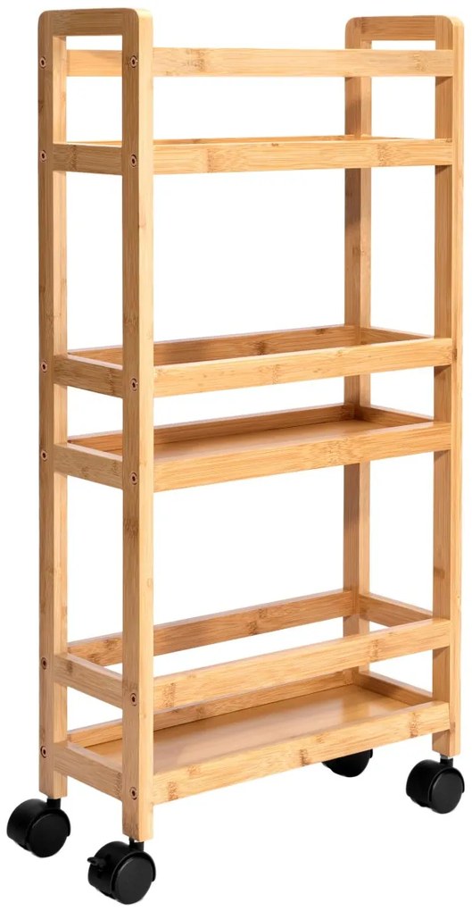 Bambusový pojazdný regál Inaki prírodný