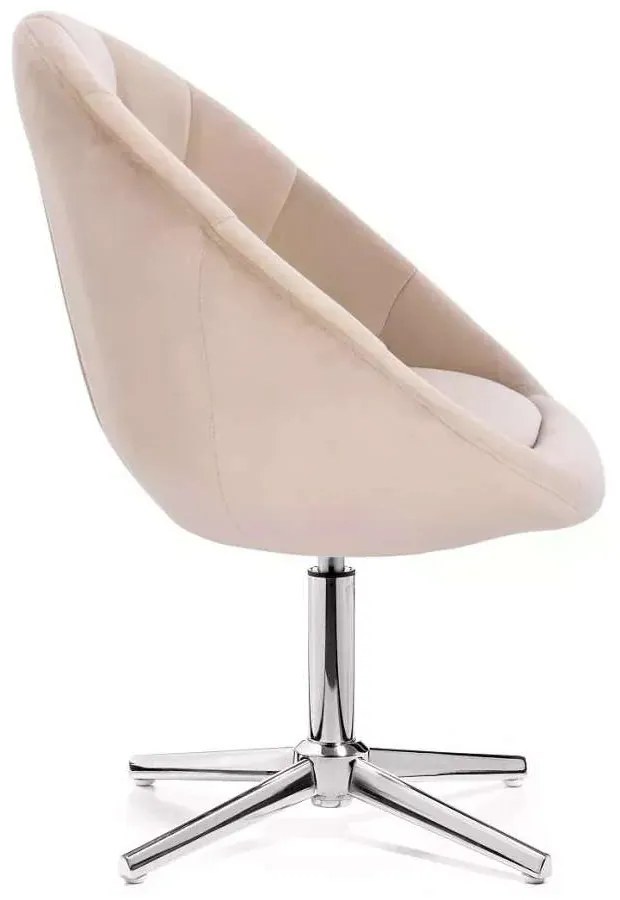 LuxuryForm DESIGN Kreslo VERA VELUR na striebornom kríži - latte