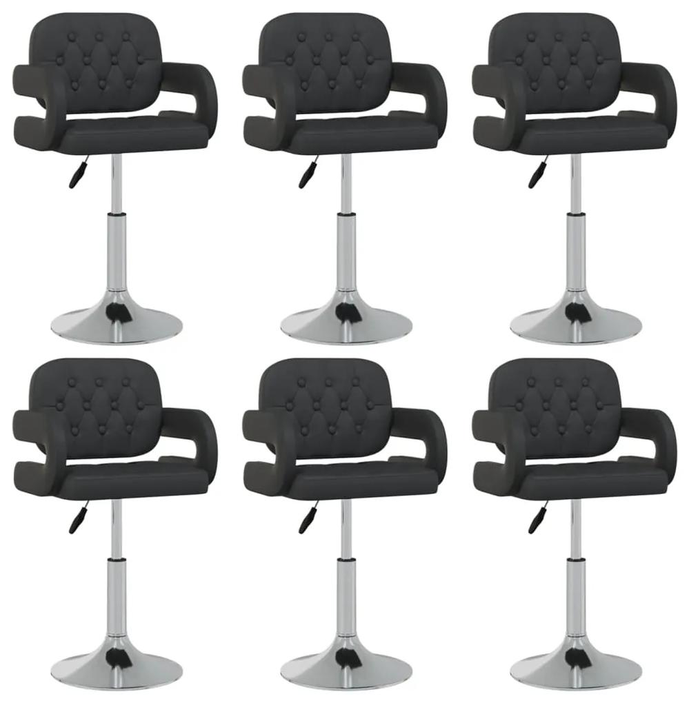 Otočné jedálenské stoličky 6 ks čierne umelá koža 3089117