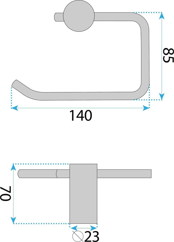 Rea Otto, nástenný držiak na toaletný papier A62309RG, medená lesklá, REA-42017