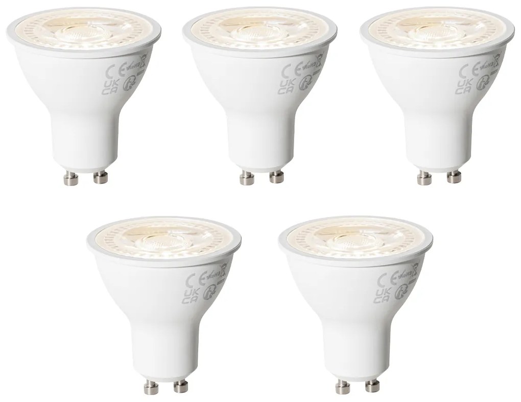Sada 5 ks GU10 dimbare LED lamp 6W 500 lm 3000K