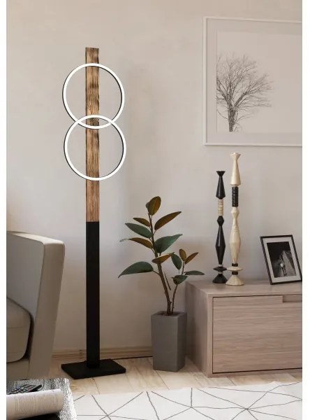 Eglo 900892 - LED Stojacia lampa BOYAL 2xLED/12W/230V 3000K hnedá/čierna