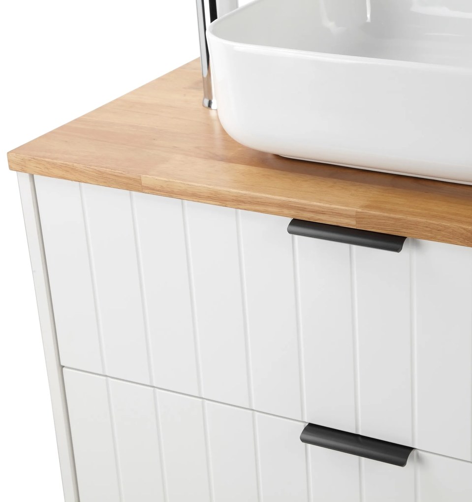 Závesná skrinka pod umývadlo Houseland Velora s doskou 80 cm biela/dub