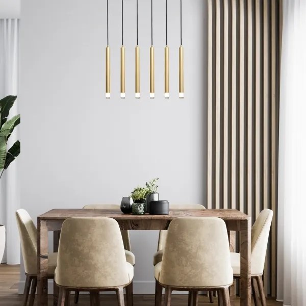 Rabalux 72363 - Luster na lanku RAMIRA 6xG9/5W/230V zlatá