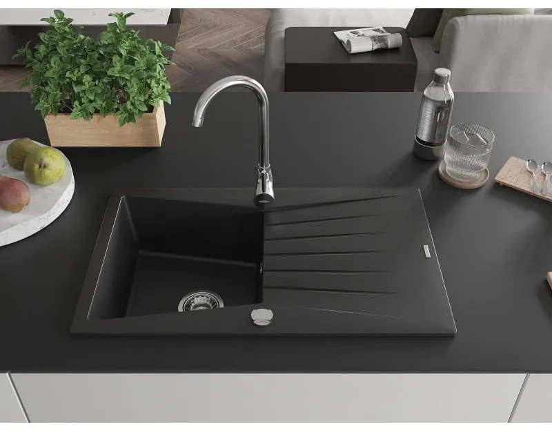 Mexen Cesar - drez granitový 77,5x47,0cm, 1-komorový, čierna, 6514771010-77