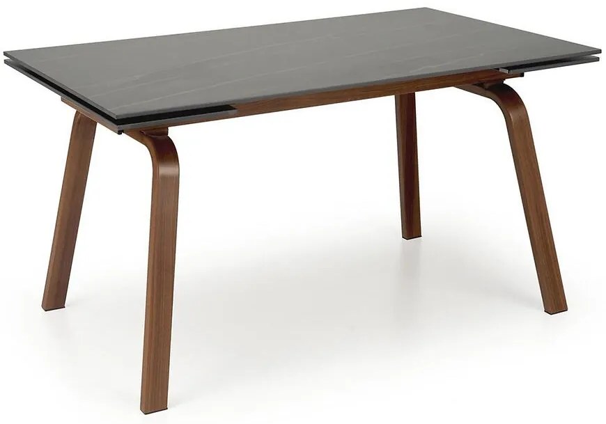 Stôl Lozano 82x140 spiek/oceľ – čierna mramor/orech