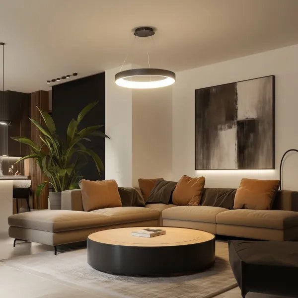 BRILAGI - stmievateľný LED luster na lanku FALCON II LED/99W/230V pr. 60 cm čierny + diaľkové ovládanie