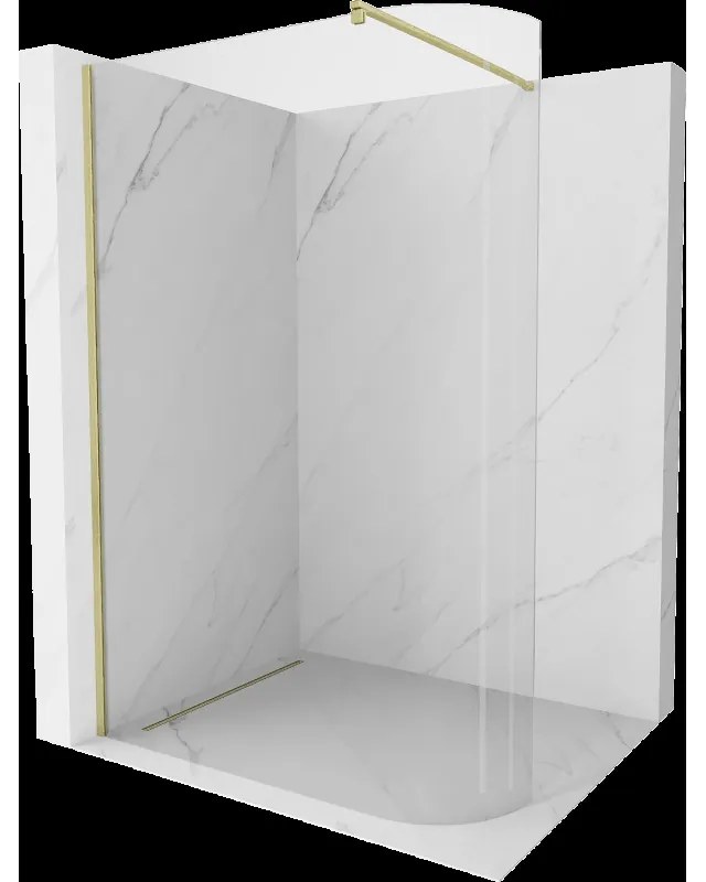 Mexen Kioto sklenená sprchová stena zaoblená Walk-in 150 x 200 cm, transparent 8 mm, zlatá brúsená - 800-150-101-55-06