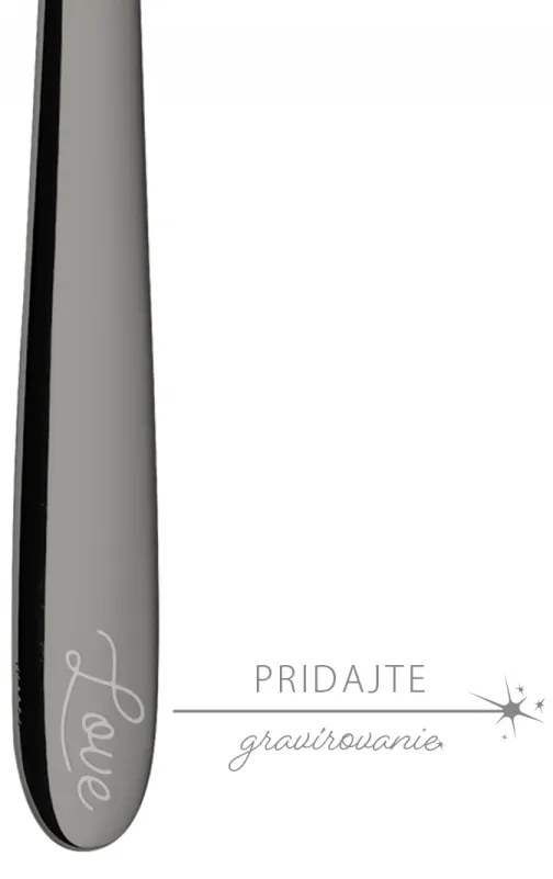 Latte lyžička so srdiečkom PVD sivá - Love Cutlery - 116624