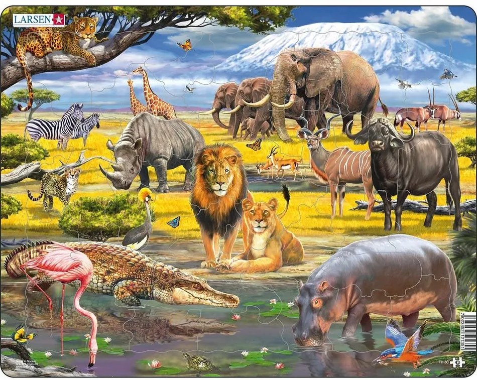 Larsen Puzzle Zvieratá v savane, 43 dielikov