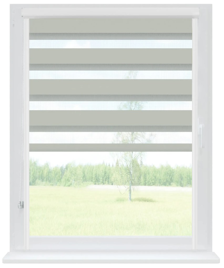 Dekodum Roleta deň a noc v bielej kazete soft, farba látky Šedá Šířka (cm): 71, Dĺžka (cm): 150, Strana mechanizmu: Práva