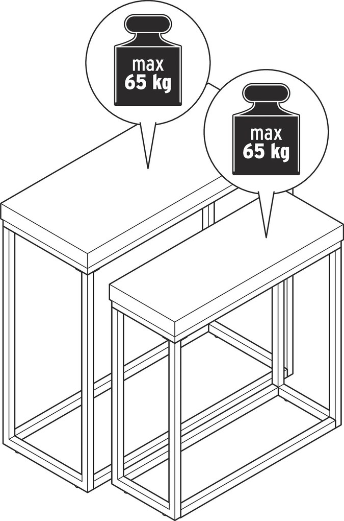 Záhradné konzolové stolíky so stolovou doskou z polycementu, 2 ks