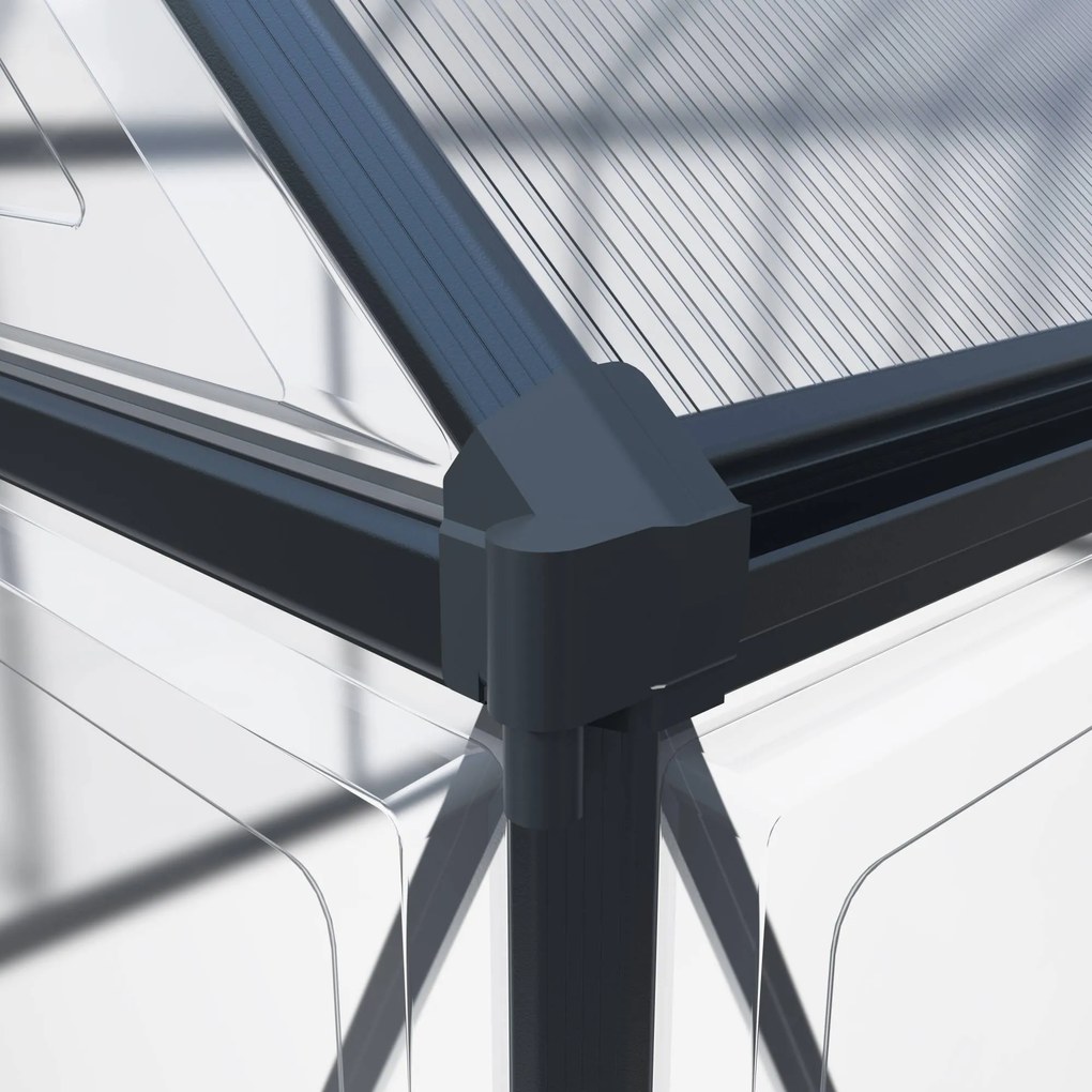 Skleník so základňou BestBerg SH‑9B / 9 m² / 480 × 182 × 208 cm / čierny