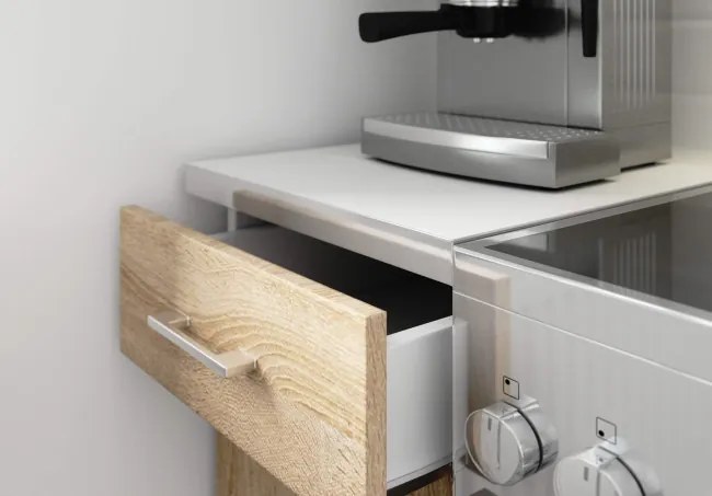 Kuchynská linka LIMA s vitrínou 1.8 m H720 biela / dub sonoma