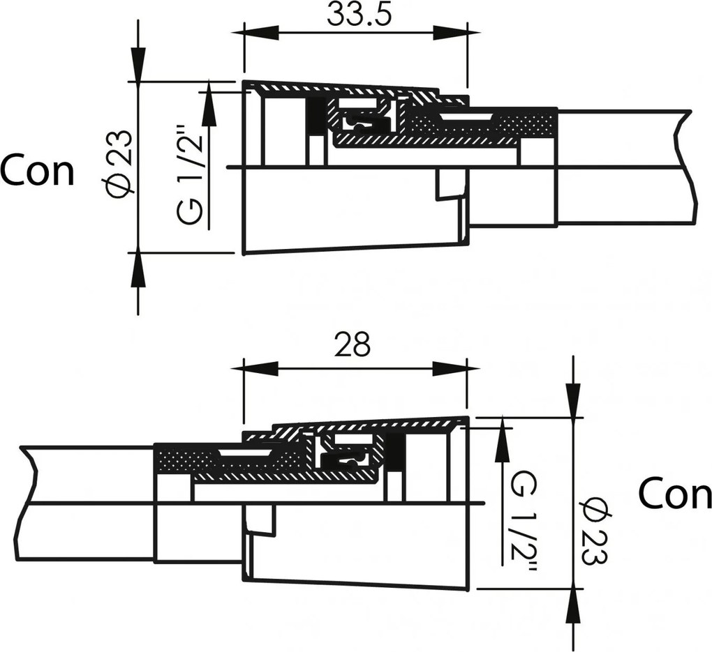 Sprchová hadica PVC čierna/biela
