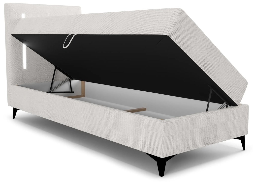 Jednolôžková posteľ 80 cm Ortega Bonell (svetlosivá) (s roštom, s úl. priestorom) (s LED osvetlením). Vlastná spoľahlivá doprava až k Vám domov. 1082569