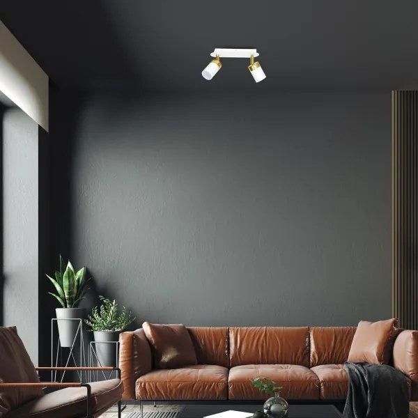 Bodové svietidlo JOKER 2xGU10/25W/230V biela/zlatá