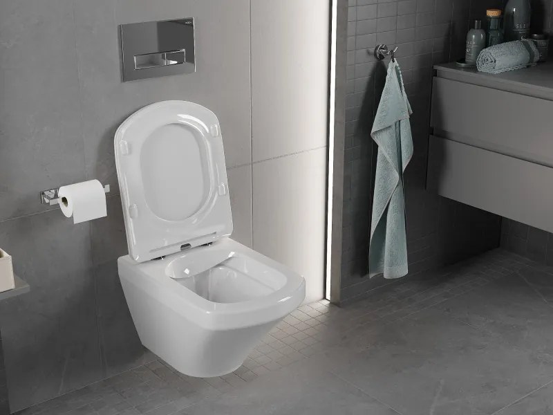 Mexen Vito, závesné WC Rimless 54,5 x 37 cm s pomaly padajúcim sedátkom z duroplastu, biela, 30174000