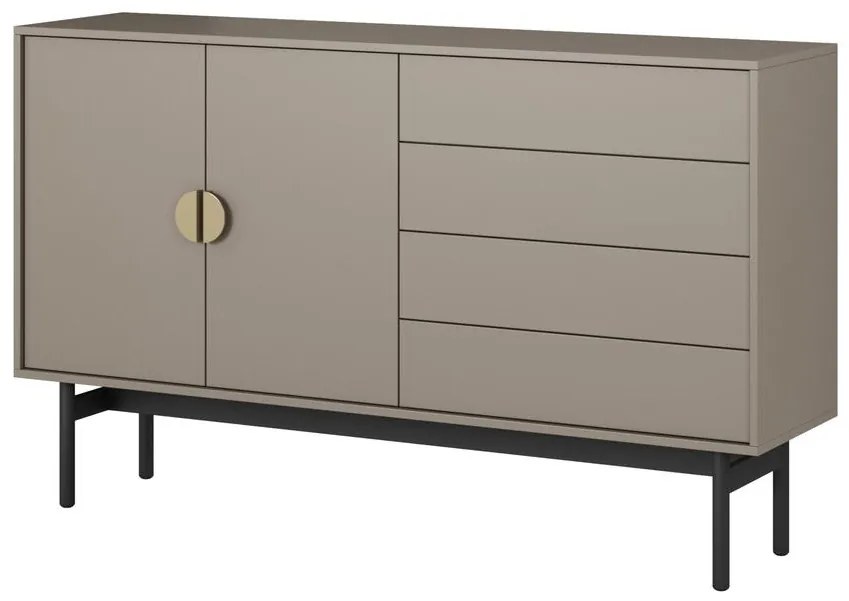 Komoda Stellia S5 (cappuccino + čierna). Akcia -19%. Vlastná spoľahlivá doprava až k Vám domov. 1099087