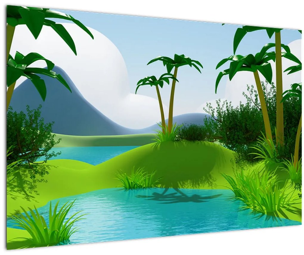 Obraz - Jazerá v jungli (90x60 cm)