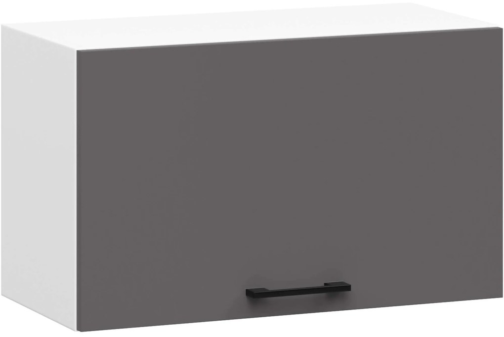 Závesná kuchynská skrinka OLIVIE 60x29 cm matná biela/matná grafitovo šedá
