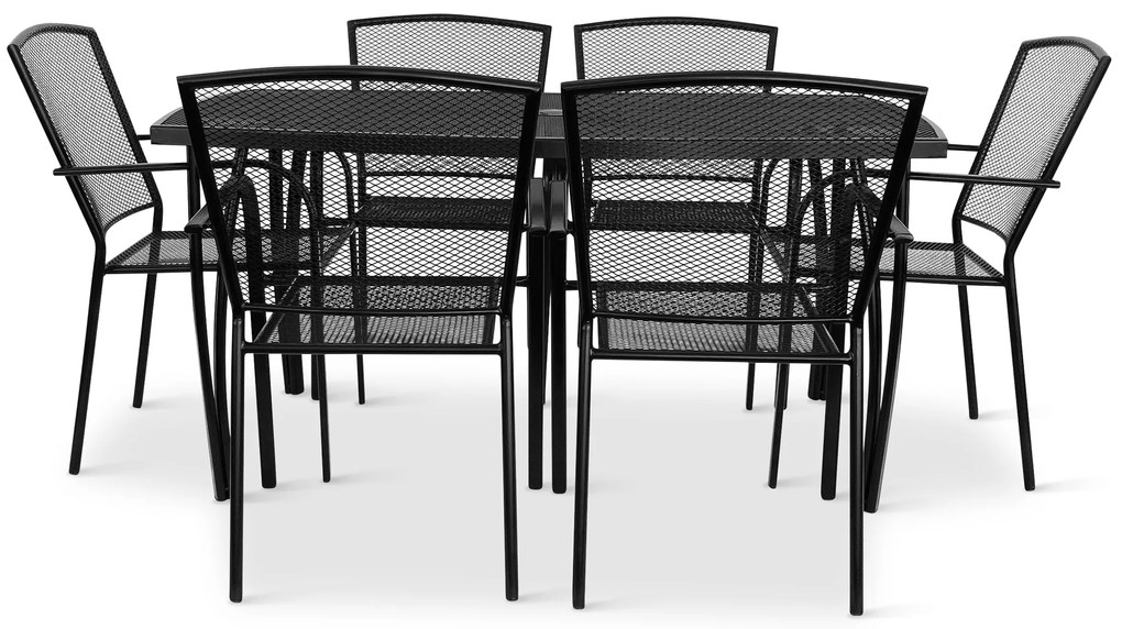 Záhradná kovová zostava Lana + 6x kovová stolička Lana steel ZWMC-19