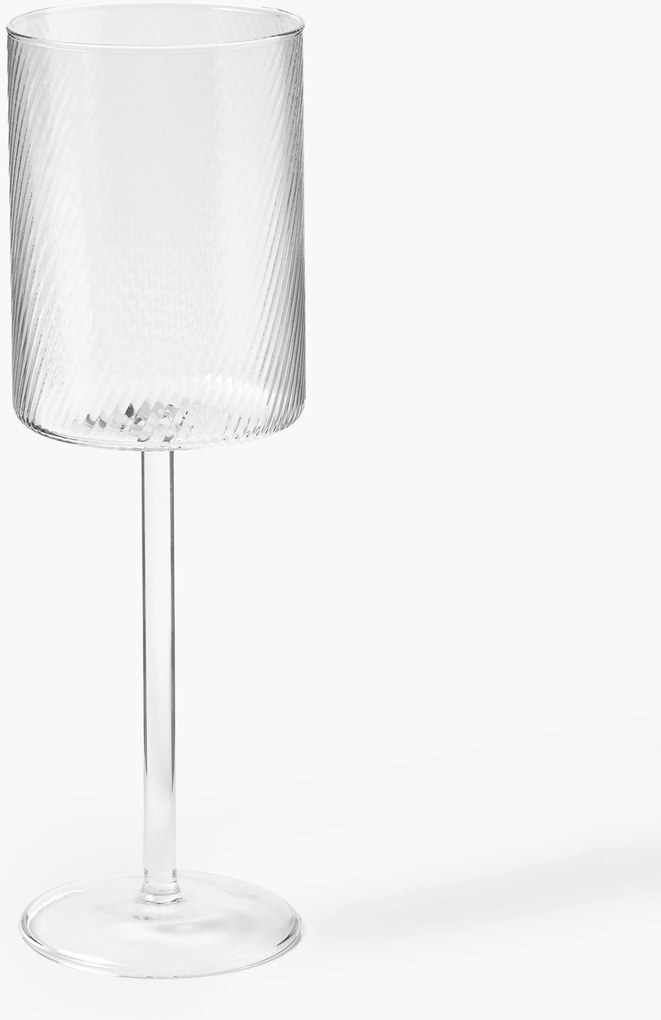 Ručne fúkané poháre na biele víno Limon, 4 ks