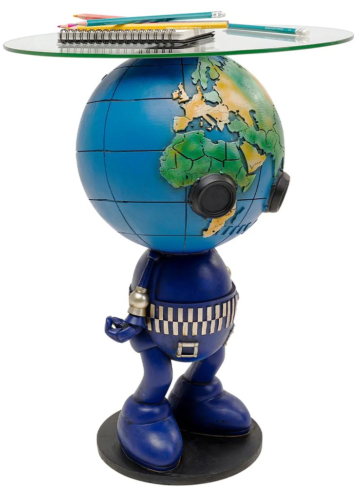 Robot World príručný stolík modrý Ø40 cm