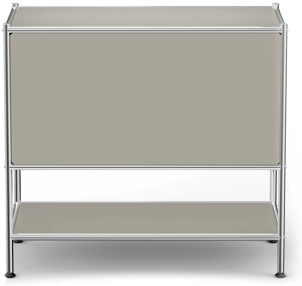 Kovová odkladacia skrinka »CN3« s výklopným priečinkom, svetlosivá